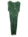 Diane Von Furstenberg Size L Green, Black, White Viscose Short Sleeve Maxi Dress Green, Black, White / L