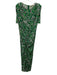 Diane Von Furstenberg Size L Green, Black, White Viscose Short Sleeve Maxi Dress Green, Black, White / L