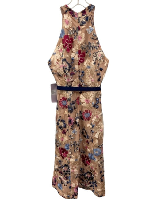 JS Collections Size 8 Light Pink, Blue & Multi Polyester Sleeveless Midi Dress Light Pink, Blue & Multi / 8
