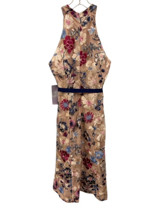JS Collections Size 8 Light Pink, Blue & Multi Polyester Sleeveless Midi Dress Light Pink, Blue & Multi / 8