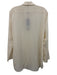 Halston Heritage Size 8 Cream Silk & Viscose Long Sleeve Buttons Collar Top Cream / 8