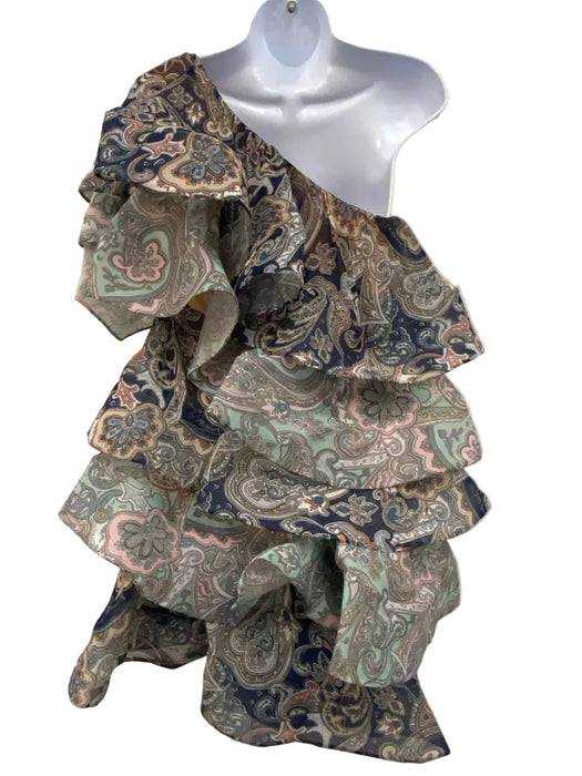 Bronx & Banco Size M Blue, Aqua, Pink Polyester & Silk Paisley Mini Dress