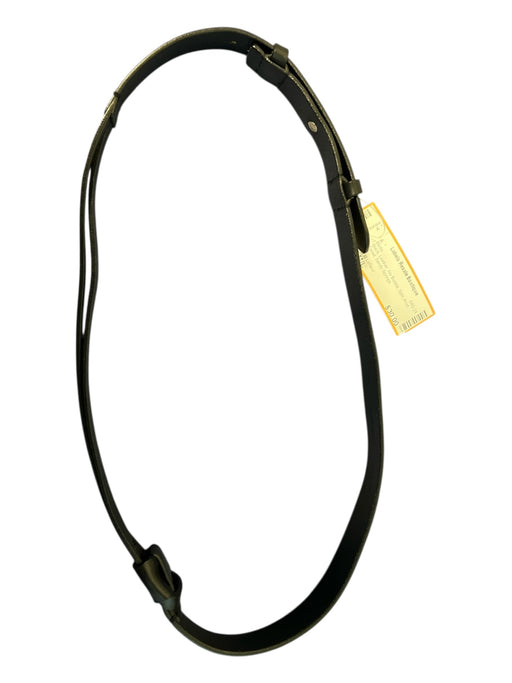 M M Lafleur Black Leather No Buckle Split Knot Detail Belts Black / M/L