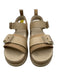 Ugg Shoe Size 8 Beige Brown Leather Platform Buckle Strap Foam Sole Sandals Beige Brown / 8