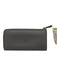 Salvatore Ferragamo Gray Leather Zip Close Gold Logo Card holder Wallets Gray