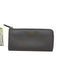 Salvatore Ferragamo Gray Leather Zip Close Gold Logo Card holder Wallets Gray
