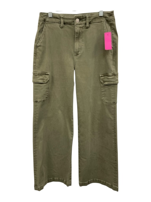 Paige Size 26 Green Cotton & Rayon Mid Rise Cargo Wide Leg Pants Green / 26