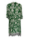 Zara Size M Green Cream & Brown Viscose Collar Button Up Half Sleeve Dress Green Cream & Brown / M