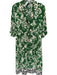 Zara Size M Green Cream & Brown Viscose Collar Button Up Half Sleeve Dress Green Cream & Brown / M