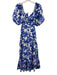 Hyacinth House Size L Blue & White Cotton Sweetheart Neckline Back Tie Dress Blue & White / L
