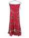 Love The Label Size S Pink & Brown Cotton Strapless Shirred Panels Tiered Dress Pink & Brown / S