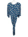 Diane Von Furstenberg Size S Blue, White & Pink Viscose 1/2 Dolman Sleeve Dress Blue, White & Pink / S