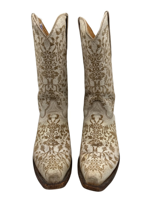 Very Volatile Shoe Size 10 Cream White & Beige Leather Upper Western Boots Cream White & Beige / 10