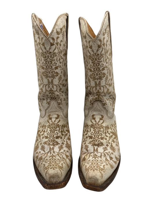 Very Volatile Shoe Size 10 Cream White & Beige Leather Upper Western Boots Cream White & Beige / 10
