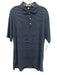 Peter Millar Size L Navy Blue & White Polyester Striped Polo Men's Short Sleeve Navy Blue & White / L