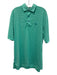 Peter Millar Size L Green & White Polyester Striped Polo Men's Short Sleeve Green & White / L