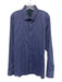 Ted Baker Size 5 Navy Cotton All Over Print Button Down Men's Long Sleeve Shirt Navy / 5