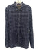 Ted Baker Size 5 Blue, Purple & Gray Print Cotton Plaid Men's Long Sleeve Shirt Blue, Purple & Gray Print / 5