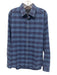 Ted Baker Size 5 Blue & Dark blue Cotton Plaid Button Down Long Sleeve Shirt Blue & Dark blue / 5