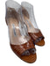 Manolo Blahnik Shoe Size 37.5 Brown Alligator Leather Open Toe Mid Heel Sandals Brown / 37.5