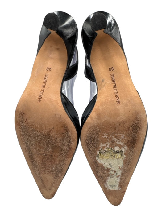 Manolo Blahnik Shoe Size 38 Black Eel Skin Pointed Toe Button Detail Pumps Black / 38
