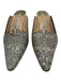 Manolo Blahnik Shoe Size 37.5 Cream & Taupe Lizard Kitten Heel Mule Pumps Cream & Taupe / 37.5