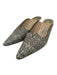 Manolo Blahnik Shoe Size 37.5 Cream & Taupe Lizard Kitten Heel Mule Pumps Cream & Taupe / 37.5