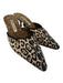 Manolo Blahnik Shoe Size 38 Black & Tan Fabric Leopard Mule Pumps Black & Tan / 38