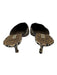 Manolo Blahnik Shoe Size 38 Black & Tan Fabric Leopard Mule Pumps Black & Tan / 38
