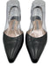 Manolo Blahnik Shoe Size 37.5 Black Leather Kitten Heel Slingback Pumps Black / 37.5