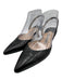 Manolo Blahnik Shoe Size 37.5 Black Leather Kitten Heel Slingback Pumps Black / 37.5