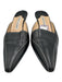 Manolo Blahnik Shoe Size 38 Black Leather Contrast Stitch Kitten Heel Mule Pumps Black / 38