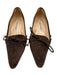 Manolo Blahnik Shoe Size 38.5 Brown Suede Whipstitch Bow Kitten Heel Pumps Brown / 38.5