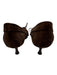 Manolo Blahnik Shoe Size 38.5 Brown Suede Whipstitch Bow Kitten Heel Pumps Brown / 38.5