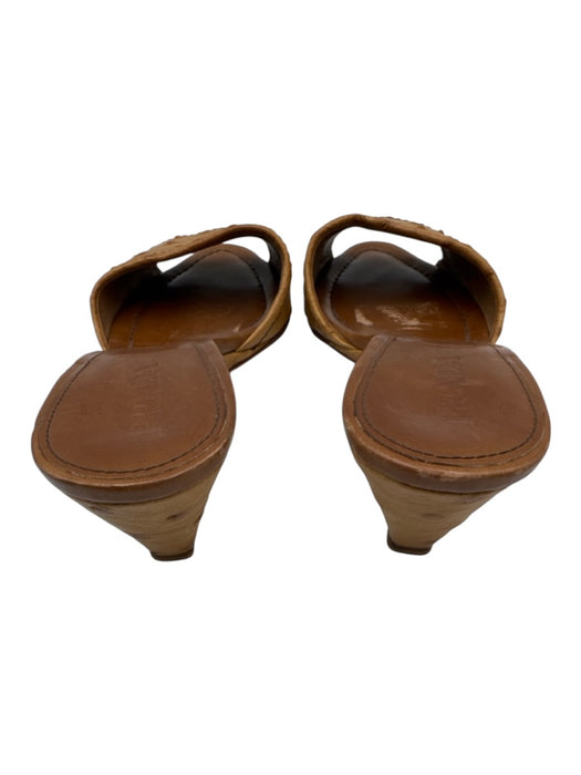 Prada Shoe Size 37.5 Tan Brown Ostrich Wedges Tan Brown / 37.5