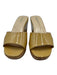 Prada Shoe Size 37.5 Yellow Beige Patent Leather Cork Wedges Yellow Beige / 37.5