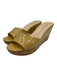 Prada Shoe Size 37.5 Yellow Beige Patent Leather Cork Wedges Yellow Beige / 37.5