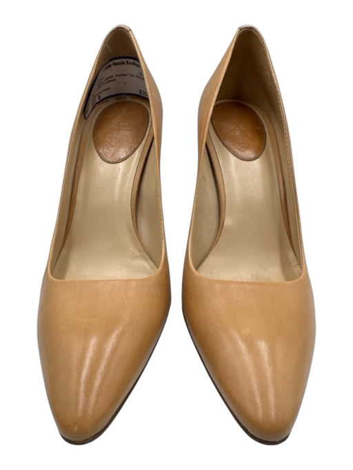 Cole Haan Shoe Size 8 Beige Leather Pointed Toe Stacked Heel Pumps Beige / 8