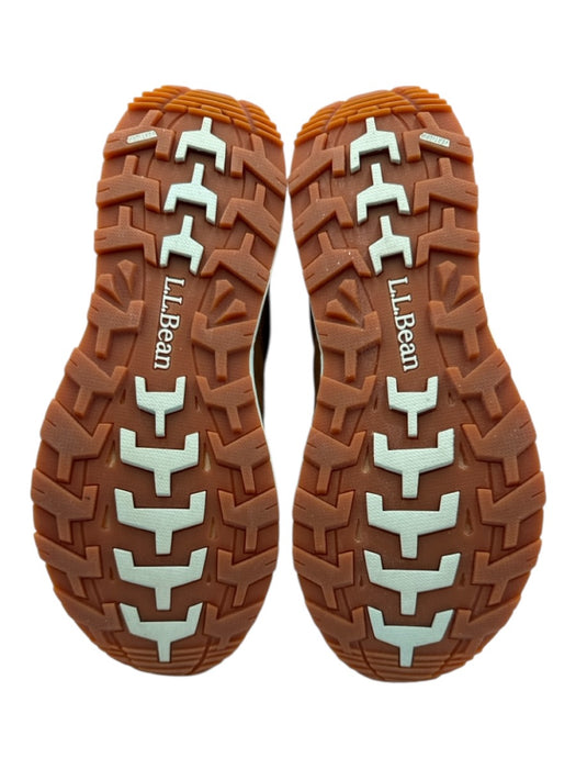 LL Bean Shoe Size 8 Brown & Turquoise Leather Fabric High Top Lace Up Sneakers Brown & Turquoise / 8
