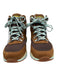 LL Bean Shoe Size 8 Brown & Turquoise Leather Fabric High Top Lace Up Sneakers Brown & Turquoise / 8