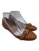 Chloe Shoe Size 38 Cognac Brown Leather Round Toe Logo Buckle Ballerina Flats Cognac Brown / 38