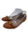 Chloe Shoe Size 38 Cognac Brown Leather Round Toe Logo Buckle Ballerina Flats Cognac Brown / 38