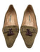 Manolo Blahnik Shoe Size 38.5 Olive Green & Brown Suede & Leather Tassle Pumps Olive Green & Brown / 38.5