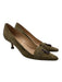 Manolo Blahnik Shoe Size 38.5 Olive Green & Brown Suede & Leather Tassle Pumps Olive Green & Brown / 38.5