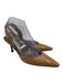 Manolo Blahnik Shoe Size 38 Tan Leather Shiny Pointed Toe Slingback Pumps Tan / 38