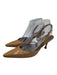 Manolo Blahnik Shoe Size 38 Tan Leather Shiny Pointed Toe Slingback Pumps Tan / 38