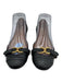 Chloe Shoe Size 38 Black & Gold Leather Round Toe Logo Buckle Ballerina Flats Black & Gold / 38