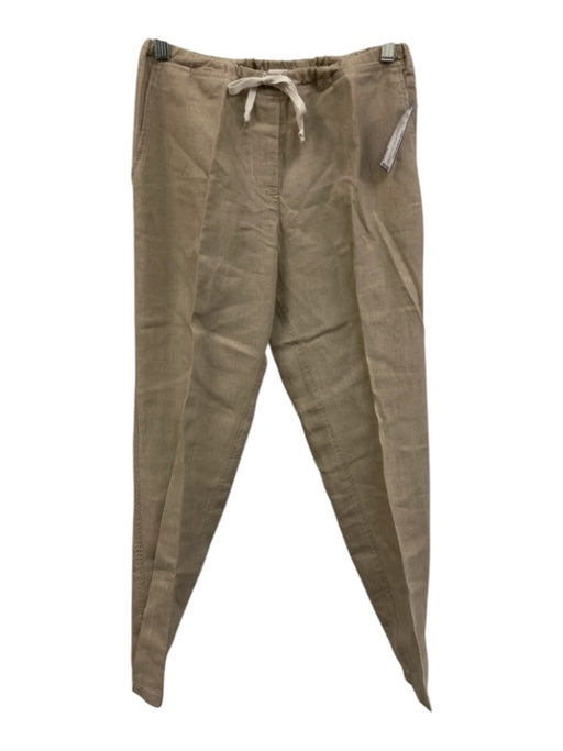 CP Shades Size S Beige Linen Drawstring pleat front Wide Leg Pants Beige / S