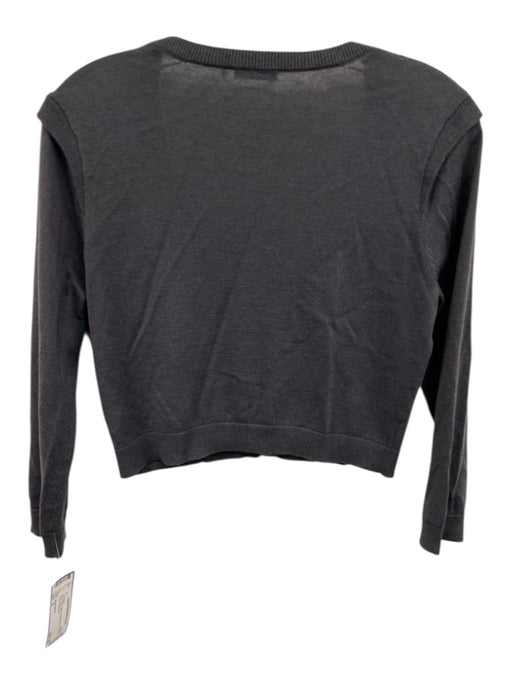 Magaschoni Size S Dark Gray Silk & Cashmere 3/4 Sleeve Crop Cardigan Dark Gray / S