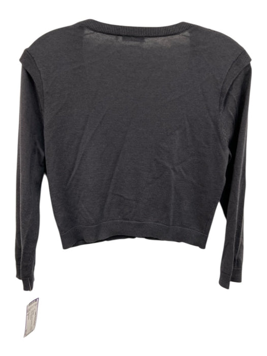 Magaschoni Size S Dark Gray Silk & Cashmere 3/4 Sleeve Crop Cardigan Dark Gray / S